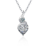 S925 Sterling Silver Heart-Shaped Moissanite Pendant Necklace