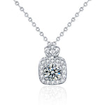 S925 Sterling Silver Moissanite Perfume Bottle Pendant Necklace