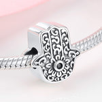 S925 Sterling Silver Fatima Vintage Prime Silver Bracelet Beads Pendant