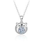 S925 Sterling Silver Moissanite Tiger Pendant Necklace