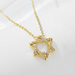 S925 Sterling Silver Six-Pointed Star Pendant Micro Inlaid Zircon Necklace