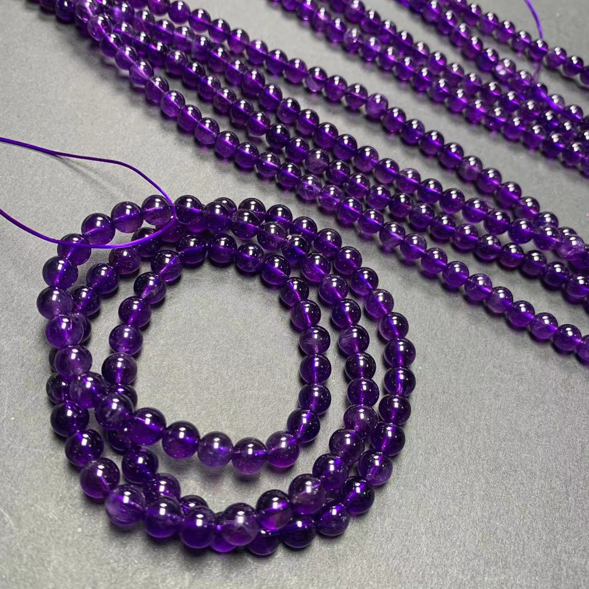 Natural Uruguayan Amethyst Multi-Strand Bracelet