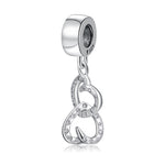 S925 Sterling Silver Double Heart Infinity Love Zircon Inlaid Pendant