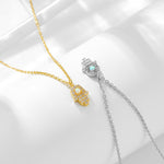 S925 Sterling Silver Fatima Hand Zircon Inlaid Necklace