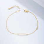 S925 Sterling Silver Simple Zircon Inlaid Bracelet