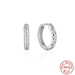 925 Sterling Silver Star Hoop Earrings