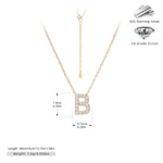 S925 Sterling Silver Simple Zircon Necklace with English Letters