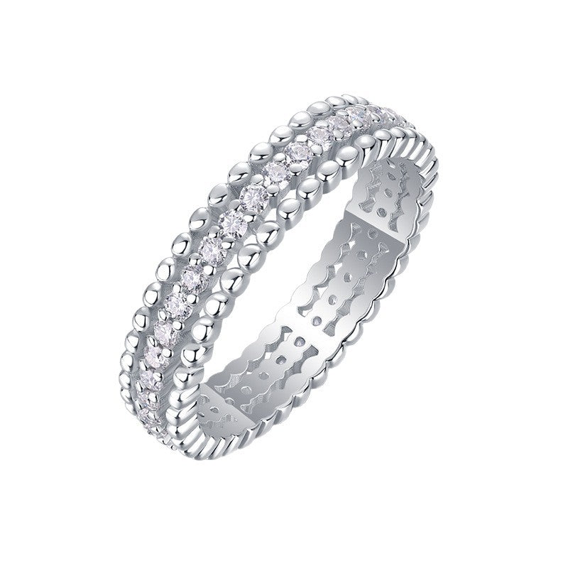 S925 Sterling Silver "Autumn Stroll" Moissanite Closed-Band Ring