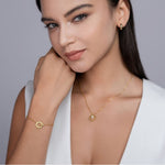 Gold-tone 925 silver moissanite bracelet