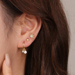 S925 Sterling Silver Star Stud Earrings with Zirconia