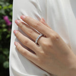 S925 silver ring fully set with moissanite