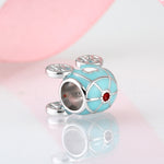 S925 Sterling Silver Blue Pumpkin Carriage Bead Pendant
