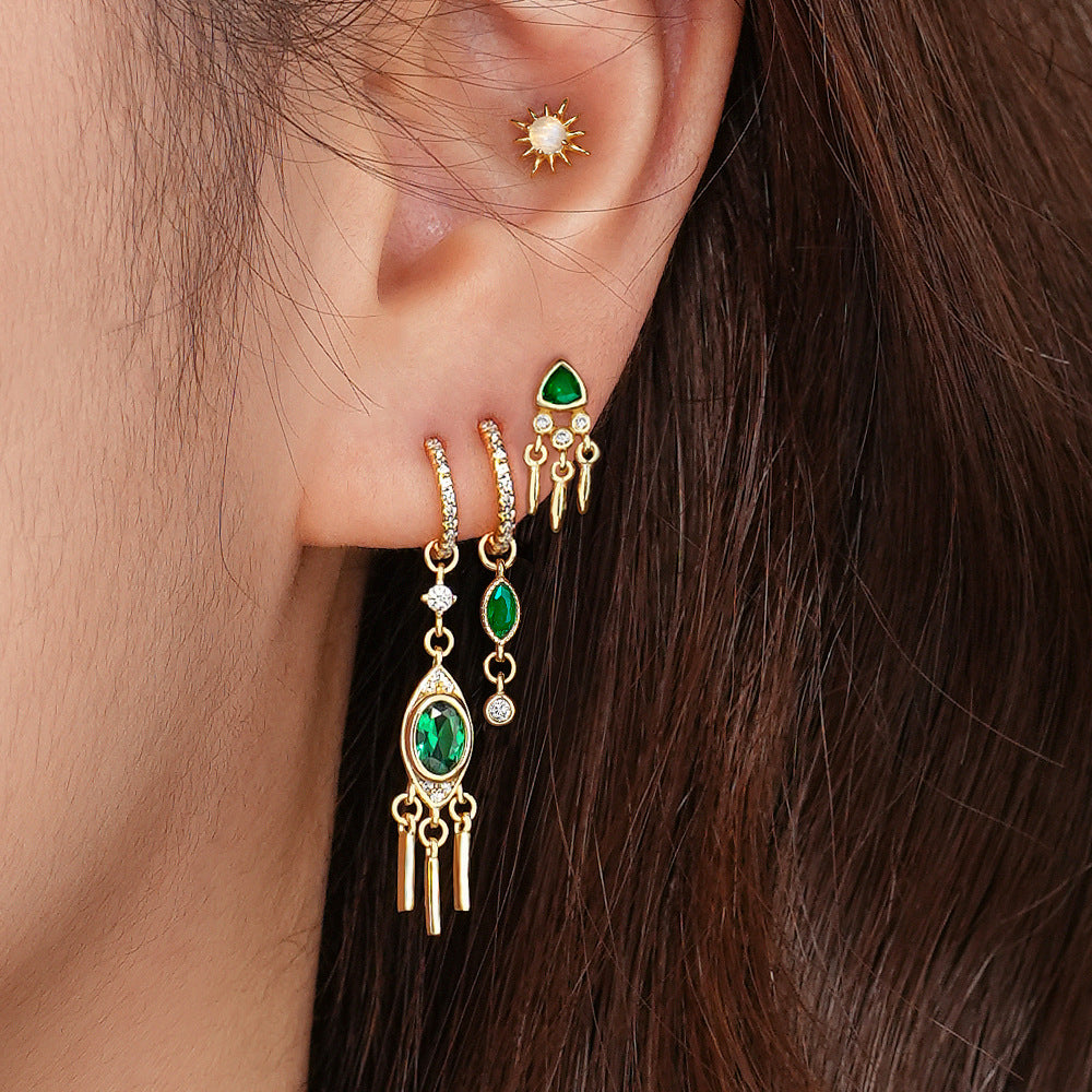 S925 Sterling Silver Zircon Stud Earrings(Single unit)