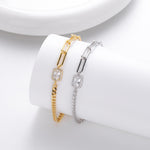 S925 Sterling Silver Square Cubic Zirconia Bracelet