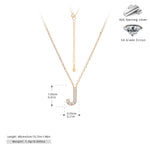 S925 Sterling Silver Simple Zircon Necklace with English Letters