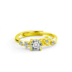 S925 Sterling Silver Moissanite Rose Ring