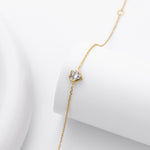 S925 Sterling Silver Zircon Heart Bracelet