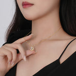 S925 Sterling Silver Moonstone and Zircon Collarbone Necklace