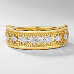 S925 Sterling Silver Gold-Plated Hollow Zircon Ring