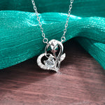 S925 Sterling Silver Rose Heart Moissanite Necklace