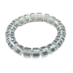 Natural Flawless White Crystal Rondelle Bead Bracelet