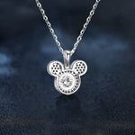S925 Sterling Silver Mickey Pendant Moissanite Full Diamond Necklace