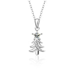 S925 Sterling Silver Moissanite Christmas Tree Pendant Necklace