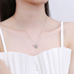 S925 Sterling Silver Antler Moissanite Necklace