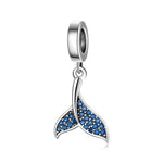 S925 Sterling Silver Mermaid Tail Zircon Inlaid Pendant