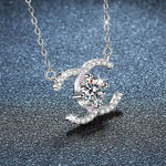 S925 Sterling Silver Classic Style Pairs C Moissanite Necklace