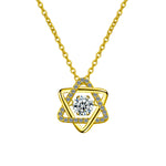 S925 Sterling Silver Moissanite Hexagram Pendant Necklace