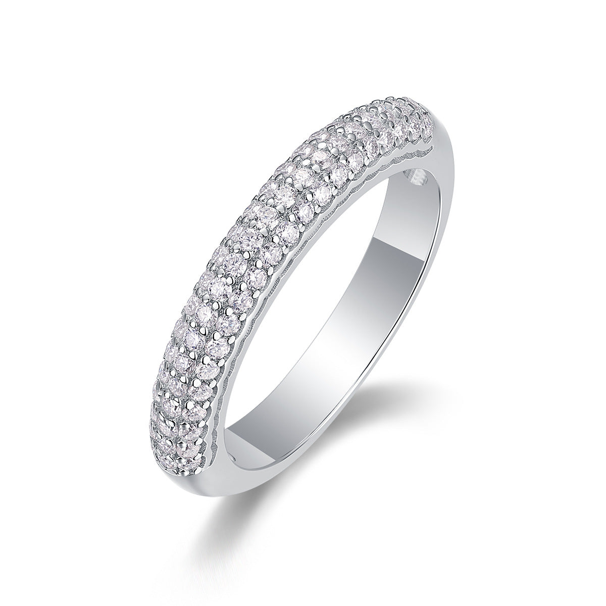 S925 Sterling Silver "Midsummer Years" Moissanite Solid-Band Ring