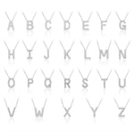 S925 Sterling Silver Simple Zircon Necklace with English Letters