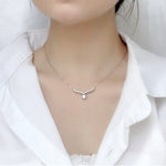 S925 Sterling Silver Moissanite Mori Style Antlers Pendant Necklace
