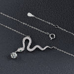 S925 Sterling Silver Moissanite Snake Necklace