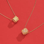 S925 Sterling Silver Gold-Plated Slim Waist Zircon Inlaid Necklace