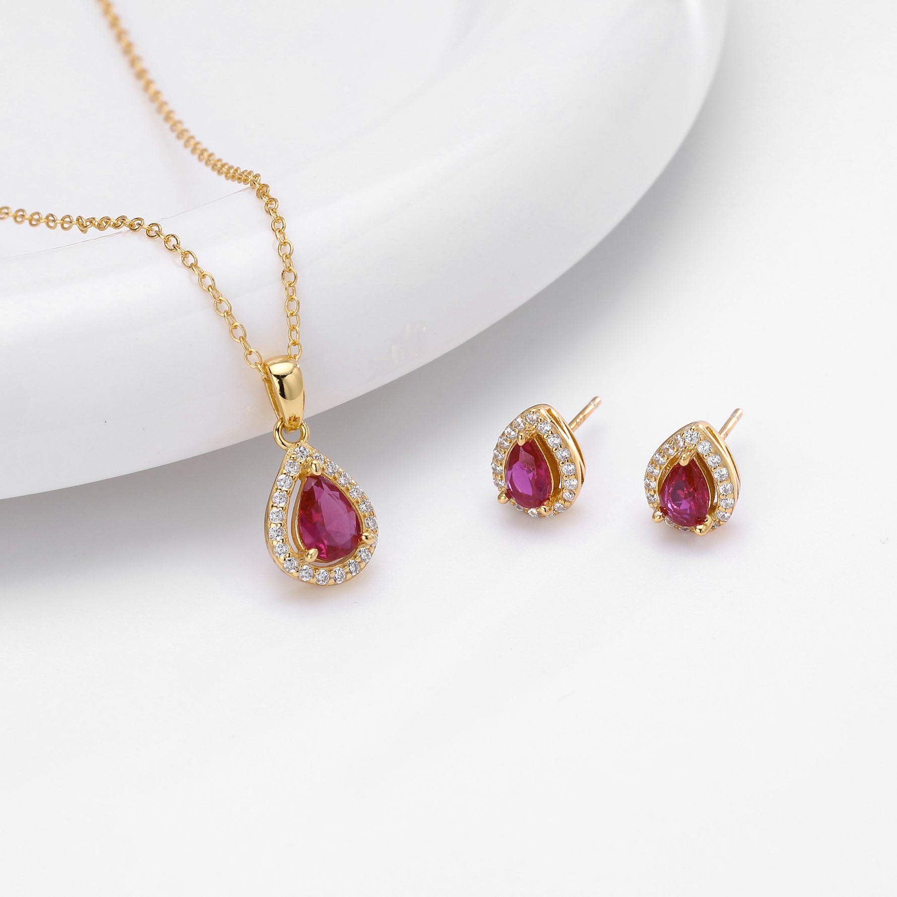 Double-layer zircon earrings and affordable luxury zircon necklace