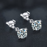 925 sterling silver tassel moissanite earrings