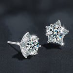 Moissanite & S925 Sterling Silver Star Stud Earrings