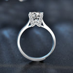 S925 Sterling Silver Letter W Moissanite Ring
