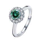 S925 Sterling Silver Moissanite Color Diamond Ring