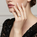 S925 Silver Gold-Plated Six-Prong Moissanite Ring