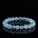 Natural Ice-Grade Blue Topaz Round Bead Bracelet