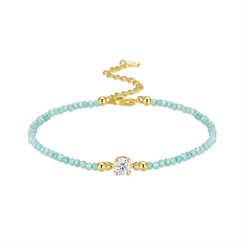 S925 Silver Gold-Plated Moissanite Bracelet