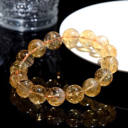 Natural Yellow A-Sai Azeztulite Quartz Bracelet