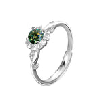 925 Sterling Silver Sunflower Moissanite Ring