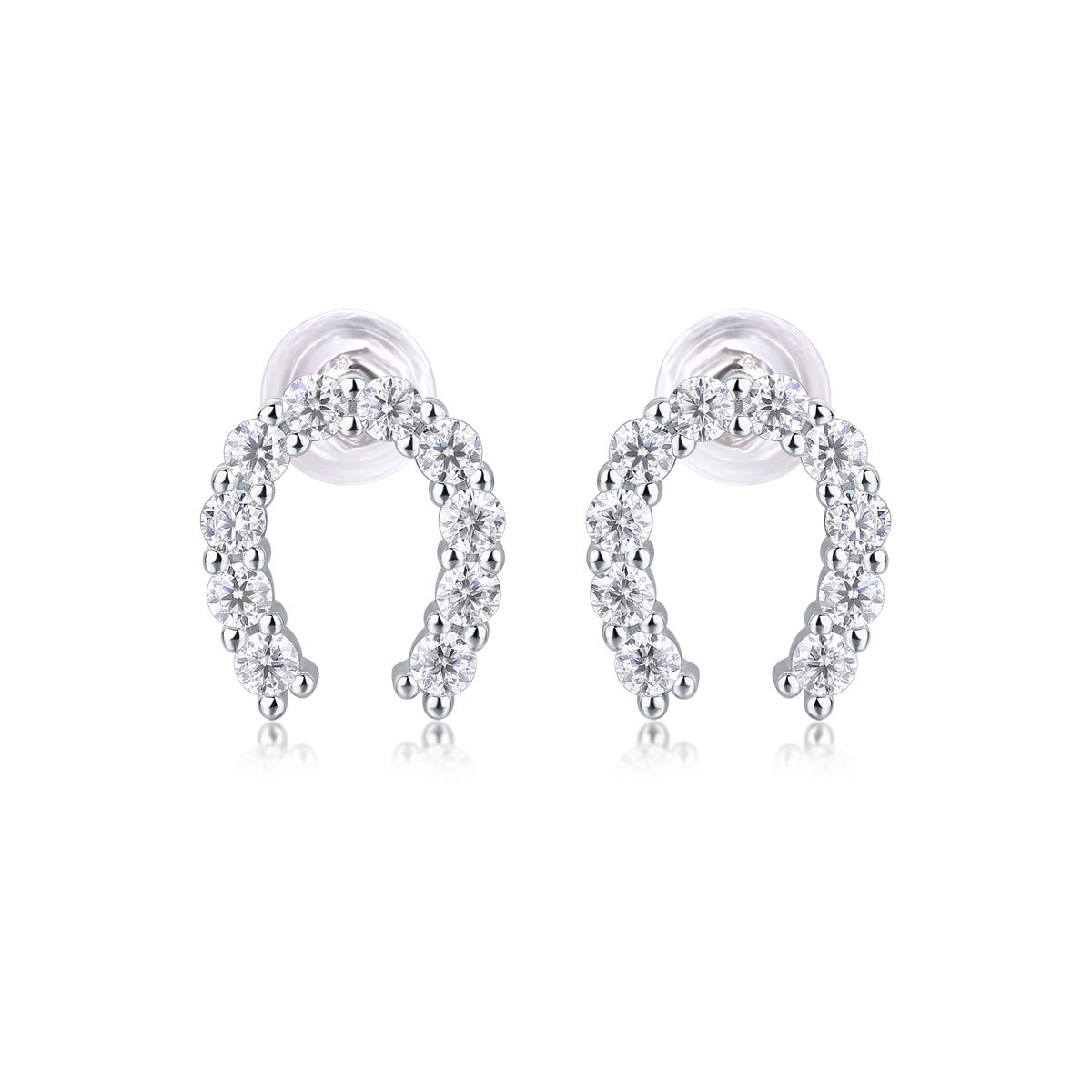 S925 Silver "Happiness" Moissanite Stud Earrings