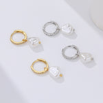 925 Sterling Silver Pearl and Zircon Earrings