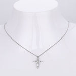 S925 Sterling Silver Faith Pendant with Zircon Cross Necklace