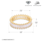 Versatile S925 sterling silver ring with rectangular zircon clusters